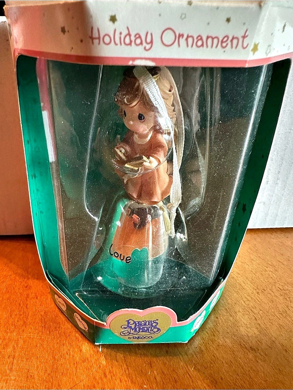 Precious Moments Love Bell Holiday Ornament Green & Brown